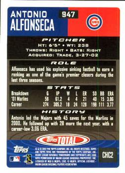 2002 Topps Total #947 Antonio Alfonseca Back