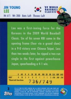 2009 Topps eTopps World Baseball Classic #3 Jin-Young Lee Back