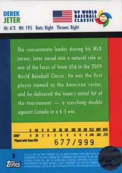 2009 Topps eTopps World Baseball Classic #5 Derek Jeter Back