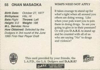1999 Los Angeles Dodgers Police #55 Onan Masaoka Back