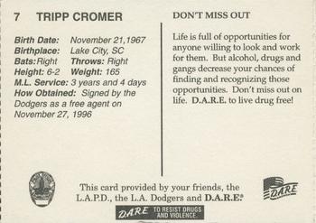 1999 Los Angeles Dodgers Police #7 Tripp Cromer Back
