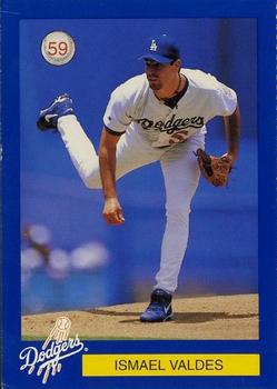 1999 Los Angeles Dodgers Police #59 Ismael Valdes Front