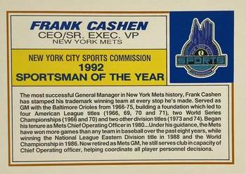1992 Topps Frank Cashen #1 Frank Cashen Back
