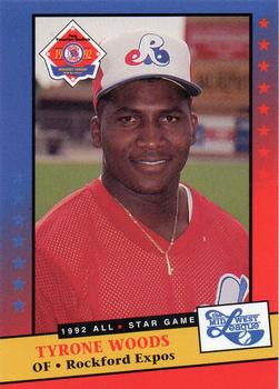 1992 Midwest League All-Stars #NNO Tyrone Woods Front