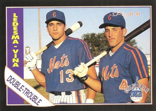 1991 Play II Columbia Mets Postcards #27 Aaron Ledesma / Fernando Vina Front
