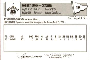 1991 Play II Columbia Mets #19 Brian Dunn Back