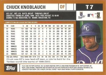 2002 Topps Traded & Rookies #T7 Chuck Knoblauch Back