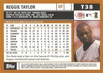 2002 Topps Traded & Rookies #T38 Reggie Taylor Back