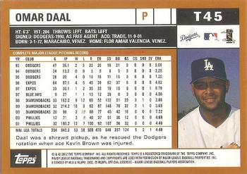 2002 Topps Traded & Rookies #T45 Omar Daal Back