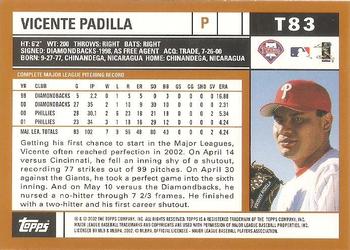 2002 Topps Traded & Rookies #T83 Vicente Padilla Back