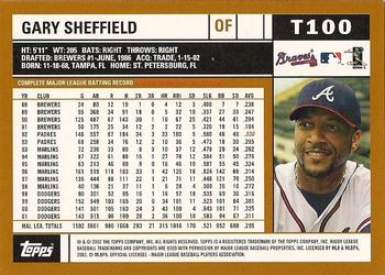 2002 Topps Traded & Rookies #T100 Gary Sheffield Back