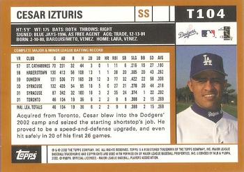 2002 Topps Traded & Rookies #T104 Cesar Izturis Back