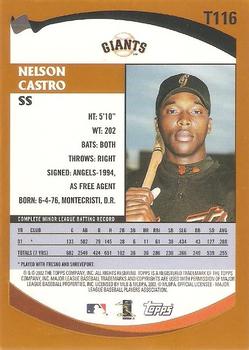 2002 Topps Traded & Rookies #T116 Nelson Castro Back