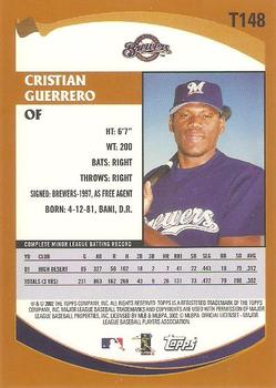 2002 Topps Traded & Rookies #T148 Cristian Guerrero Back