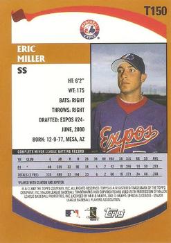 2002 Topps Traded & Rookies #T150 Eric Miller Back