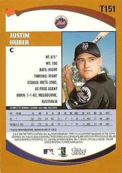 2002 Topps Traded & Rookies #T151 Justin Huber Back