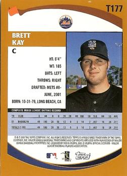 2002 Topps Traded & Rookies #T177 Brett Kay Back