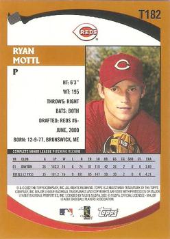 2002 Topps Traded & Rookies #T182 Ryan Mottl Back