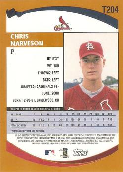 2002 Topps Traded & Rookies #T204 Chris Narveson Back