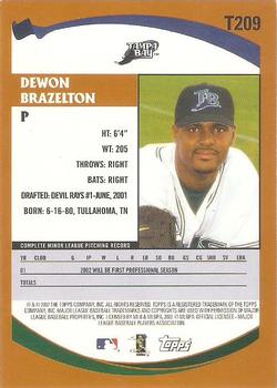 2002 Topps Traded & Rookies #T209 Dewon Brazelton Back