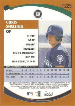 2002 Topps Traded & Rookies #T225 Chris Snelling Back