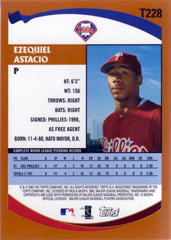 2002 Topps Traded & Rookies #T228 Ezequiel Astacio Back