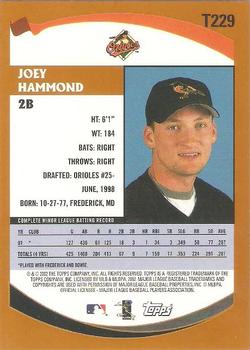2002 Topps Traded & Rookies #T229 Joey Hammond Back