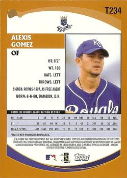 2002 Topps Traded & Rookies #T234 Alexis Gomez Back