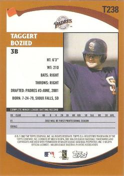 2002 Topps Traded & Rookies #T238 Taggert Bozied Back