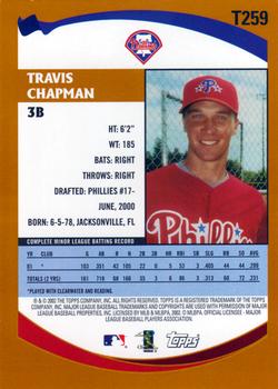 2002 Topps Traded & Rookies #T259 Travis Chapman Back