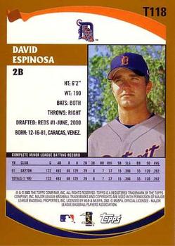 2002 Topps Traded & Rookies #T118 David Espinosa Back