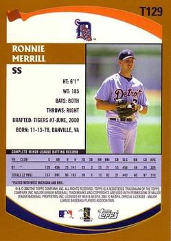 2002 Topps Traded & Rookies #T129 Ronnie Merrill Back