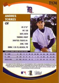 2002 Topps Traded & Rookies #T174 Andres Torres Back