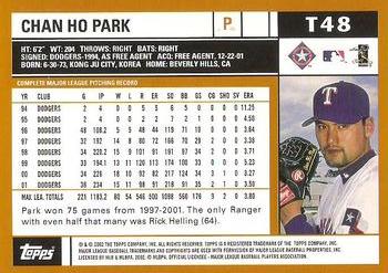 2002 Topps Traded & Rookies #T48 Chan Ho Park Back