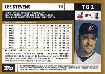 2002 Topps Traded & Rookies #T61 Lee Stevens Back