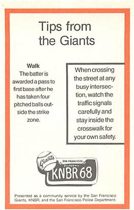 1980 San Francisco Giants Police #NNO Marc Hill Back