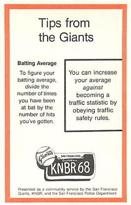 1980 San Francisco Giants Police #NNO Al Holland Back