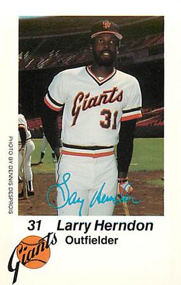 1980 San Francisco Giants Police #NNO Larry Herndon Front