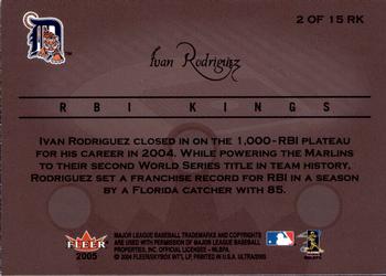 2005 Ultra - RBI Kings #2 RK Ivan Rodriguez Back