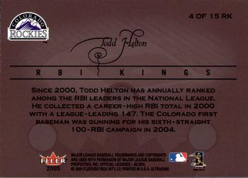 2005 Ultra - RBI Kings #4 RK Todd Helton Back