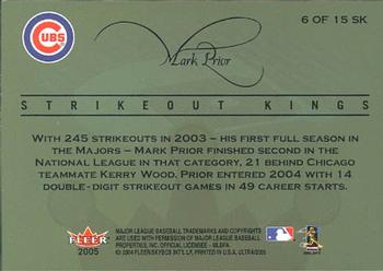2005 Ultra - Strikeout Kings #6 SK Mark Prior Back