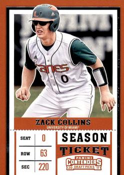 2017 Panini Contenders Draft Picks #25 Zack Collins Front