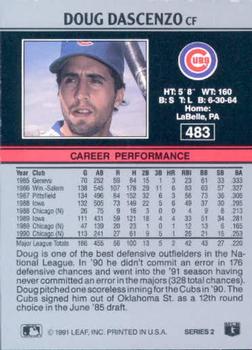 1991 Leaf #483 Doug Dascenzo Back