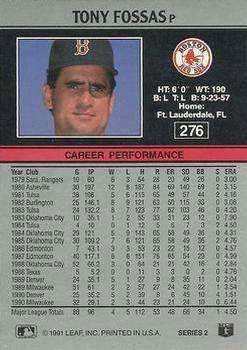 1991 Leaf #276 Tony Fossas Back