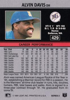 1991 Leaf #429 Alvin Davis Back
