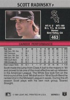 1991 Leaf #463 Scott Radinsky Back
