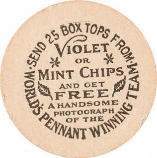 1912 Colgan's Chips Red Borders (E270-1) #NNO Fred Abbott Back