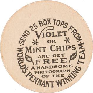 1912 Colgan's Chips Red Borders (E270-1) #NNO Otto Williams Back