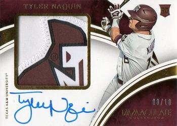 2016 Panini Immaculate Collegiate - Premium Patches Autographs #13 Tyler Naquin Front