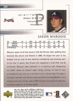 2002 Upper Deck #265 Jason Marquis Back